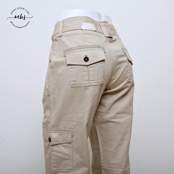 NWT Carhartt Women's Mid Rise Cotton Wide Leg Cargo Pants in Cream - Picture 8 of 13